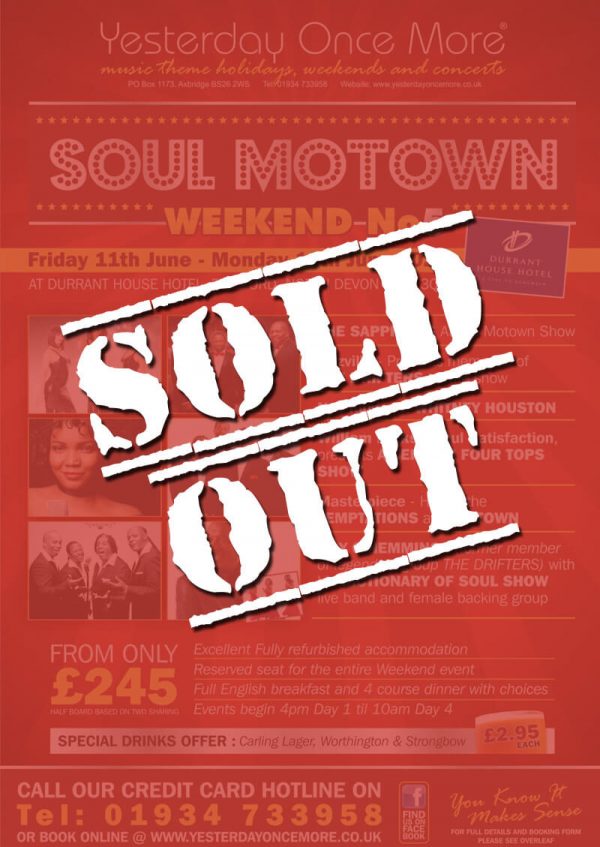 Yesterday Once More Soul Motown 2021 Sold Out