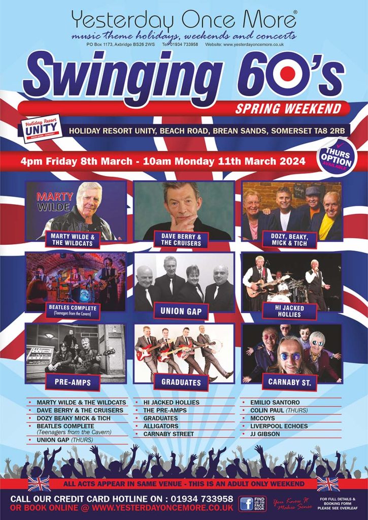 Swinging 60’s Spring Weekend 2024 Yesterday Once More